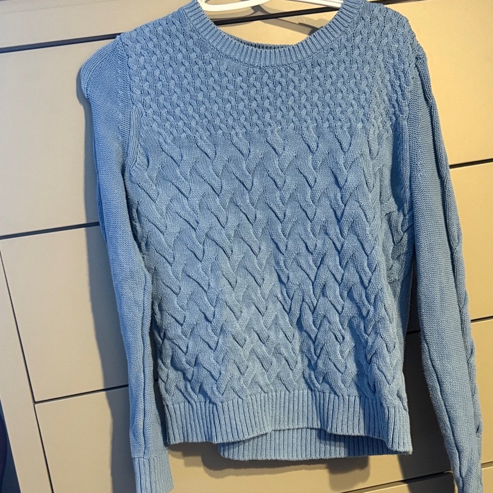 Tommy Hilfiger Light Blue Cable Knit Sweater